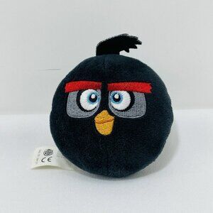 Burger King Angry Birds Black Bomb Plush Keyring Keychain Mini Small Soft Toy